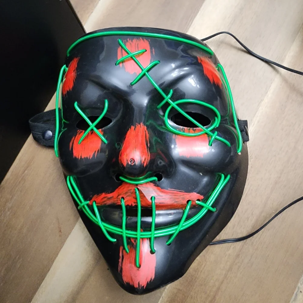 Black and Red LED Halloween Mask
